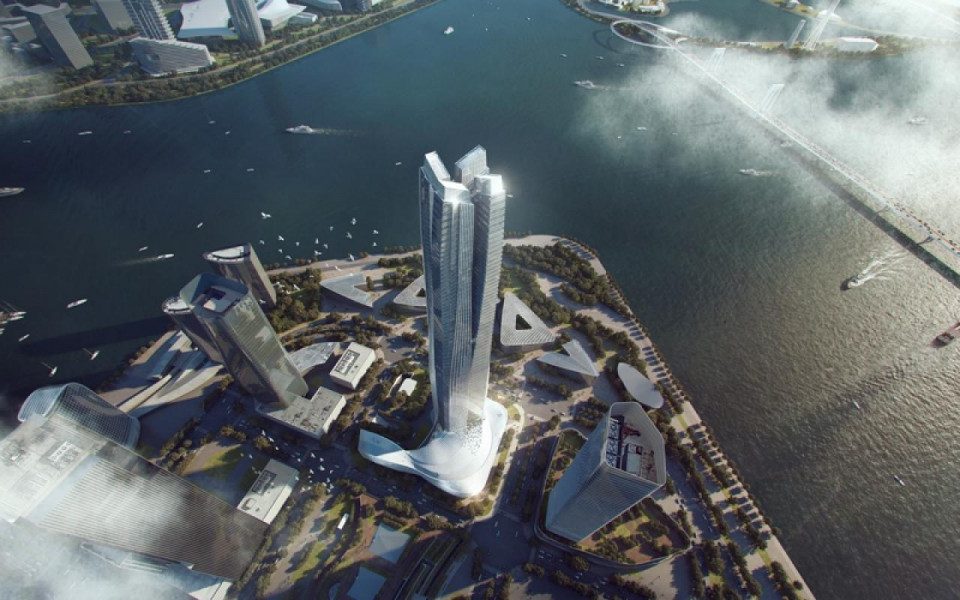 Architectural Design of the Year – Hengqin International Financial Center, em Hong Kong, por Aedas. (Divulgação/American Architecture Prize)