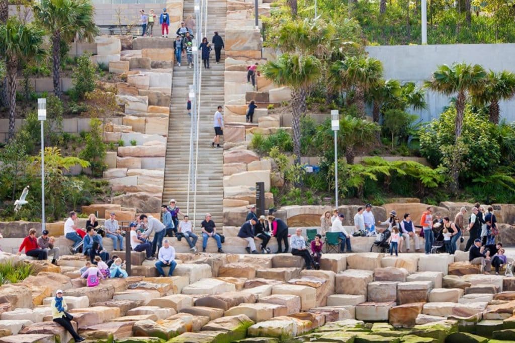 Landscape Design of the Year – Barangaroo Reserve, em Berkeley (EUA), por PWP Landscape Architecture. (Divulgação/American Architecture Prize)